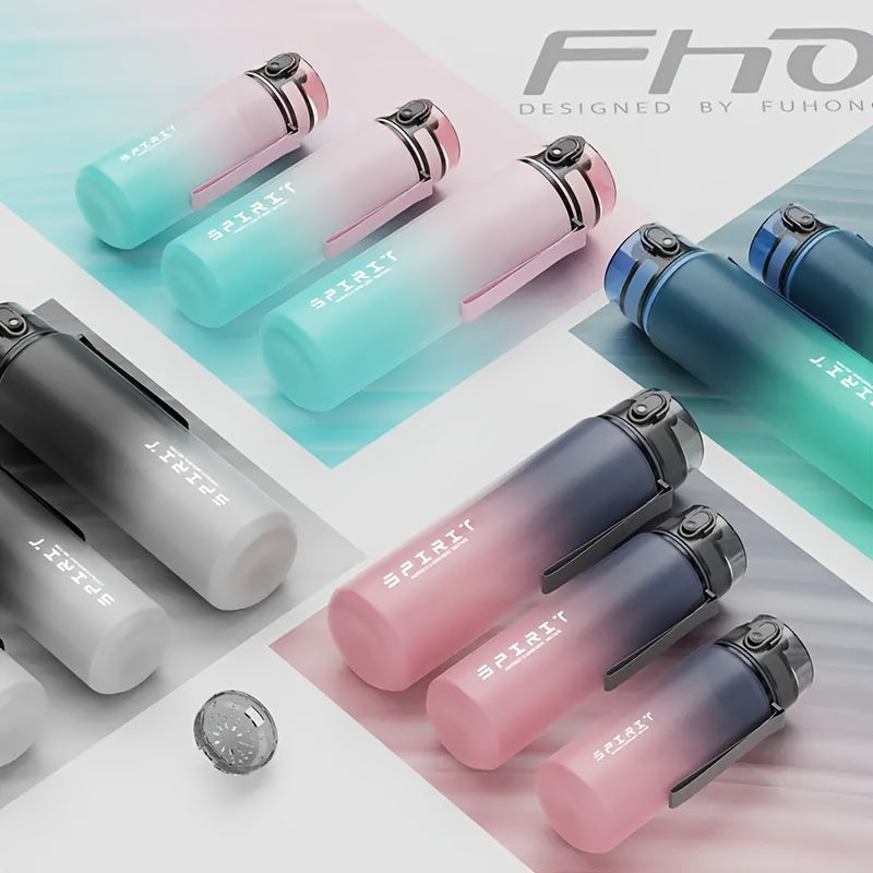 Lightweight gradient sports water bottle, BPA-free, ideal for fitness and travel, portable drinking bottle.