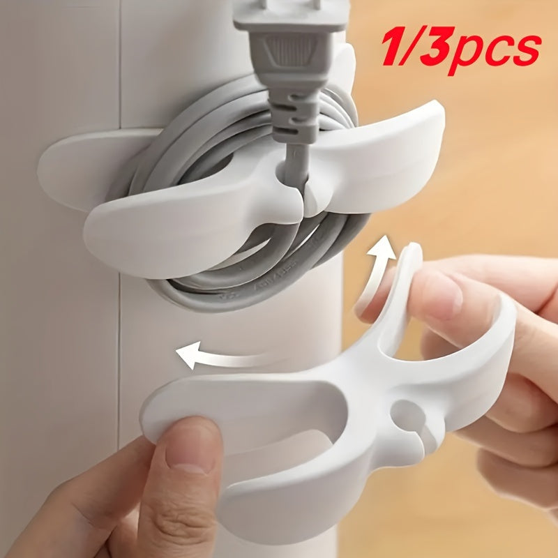 Kitchen Storage Solution: Multi-Function Cord Winder for Organizing Cables, No-Drill Plug Holder, Home Organization Tool, No Electricity Required, Made from Non-Wood Material