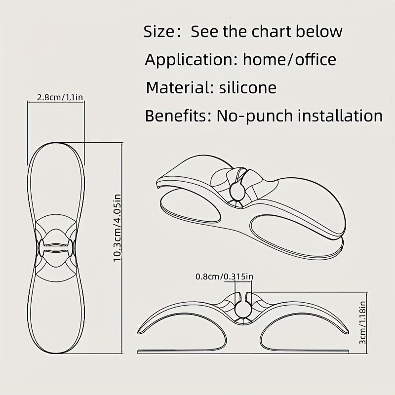 Kitchen Storage Solution: Multi-Function Cord Winder for Organizing Cables, No-Drill Plug Holder, Home Organization Tool, No Electricity Required, Made from Non-Wood Material