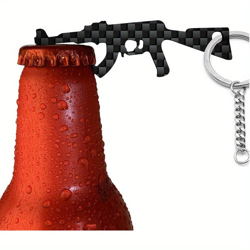 2 Carbon Fiber Bottle Openers with Gun Design: Ultralight Keychain Style - Portable Beer and Wine Opener for Outdoor Use – Perfect for Men and Soldiers, Ideal Gift.