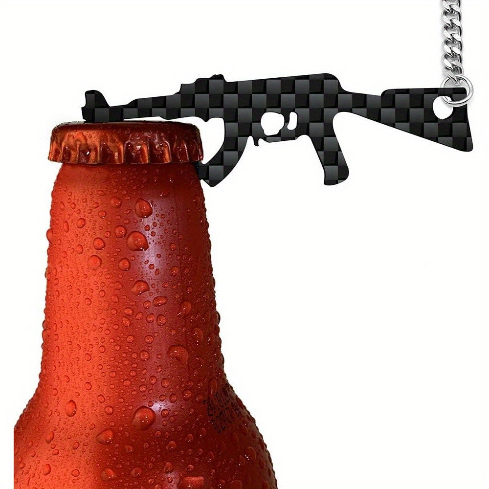 2 Carbon Fiber Bottle Openers with Gun Design: Ultralight Keychain Style - Portable Beer and Wine Opener for Outdoor Use – Perfect for Men and Soldiers, Ideal Gift.