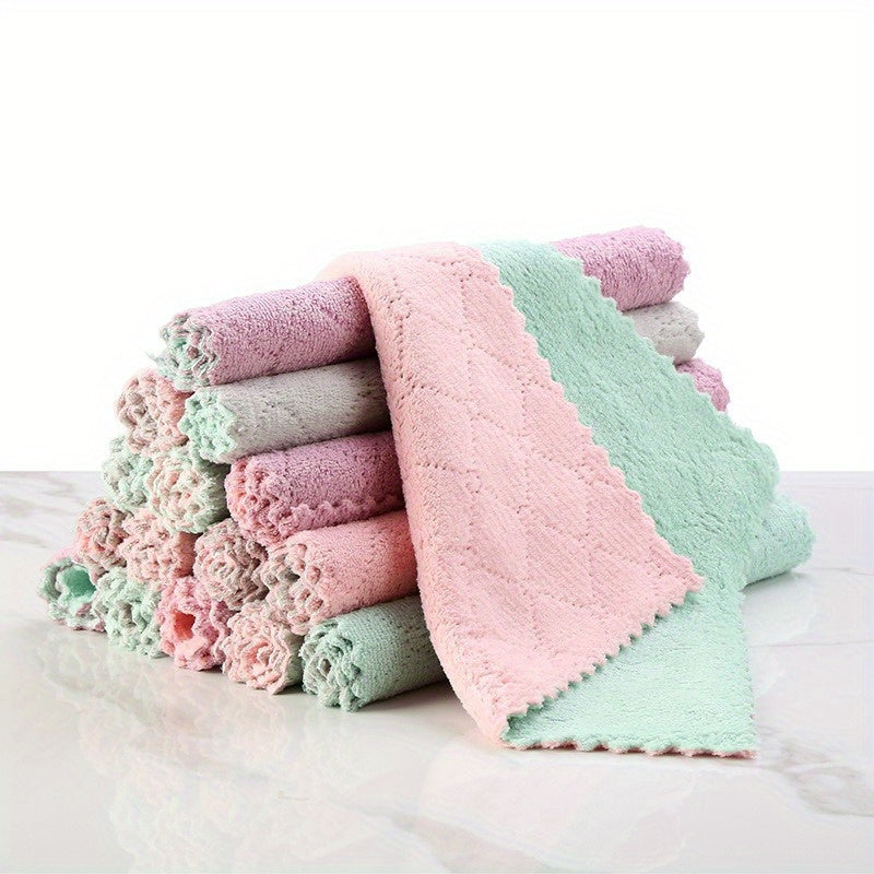 10 durable, absorbent dishcloths for efficient cleaning in kitchen & bathroom.