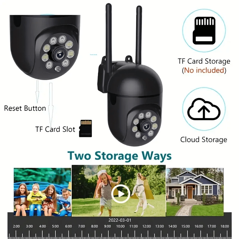 Get the best surveillance with the HD 1080p WIFI camera. This 355-degree Home Security Camera comes with intercom, remote high-definition night vision, and is suitable for both indoor and outdoor use (excluding rainwater and domestic water). Control it