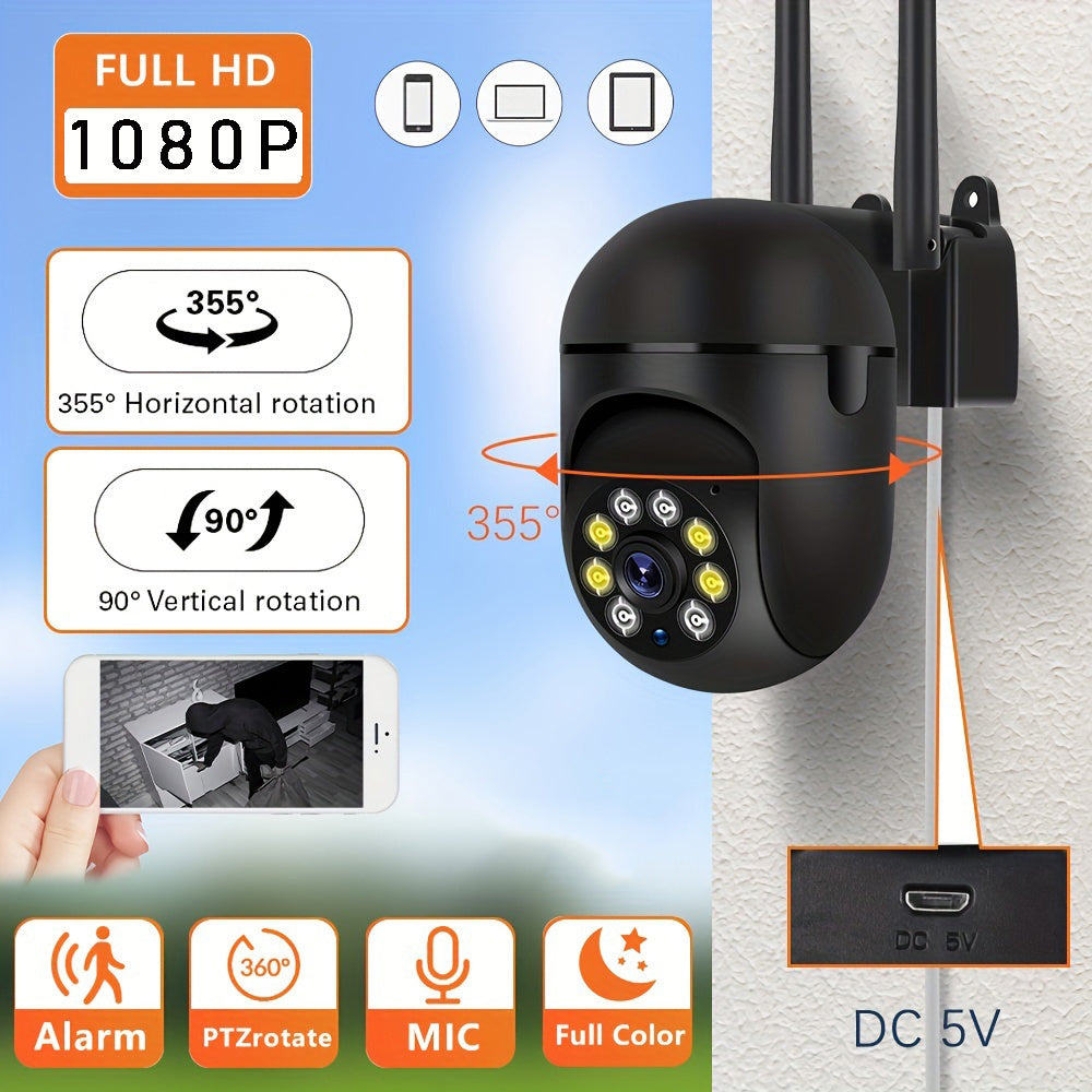 Get the best surveillance with the HD 1080p WIFI camera. This 355-degree Home Security Camera comes with intercom, remote high-definition night vision, and is suitable for both indoor and outdoor use (excluding rainwater and domestic water). Control it