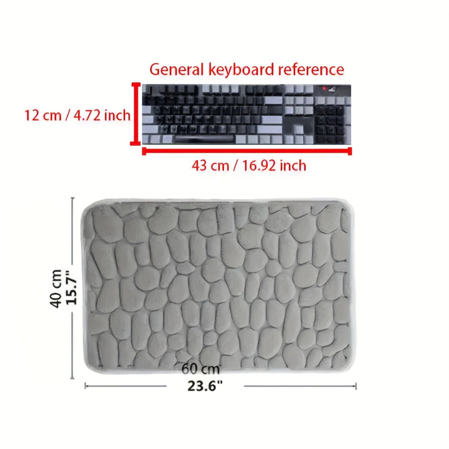 High-quality Cobblestone Memory Foam Bath Mat for a luxurious bathroom experience - Non-Slip, Quick-Dry, and Easy to Clean. Ideal for elegant bathroom decor and as a rug.