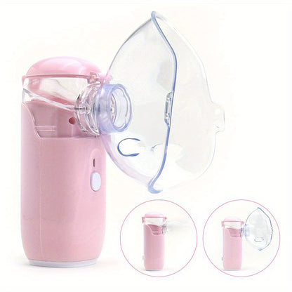 USB rechargeable handheld humidifier and facial steamer -- portable, fragrance-free moisturizing mist sprayer for home and office use, perfect beauty gift.