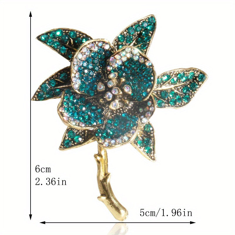 Top of the line luxury brooch for women with a retro rhinestone design, featuring an elegant and simple style, perfect for those with exquisite taste.