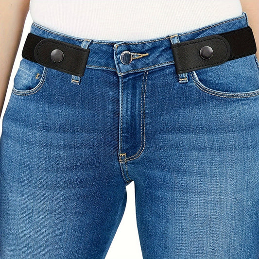 Elastic tummy control belt without buckle for comfortable and convenient wear with jeans and pants.