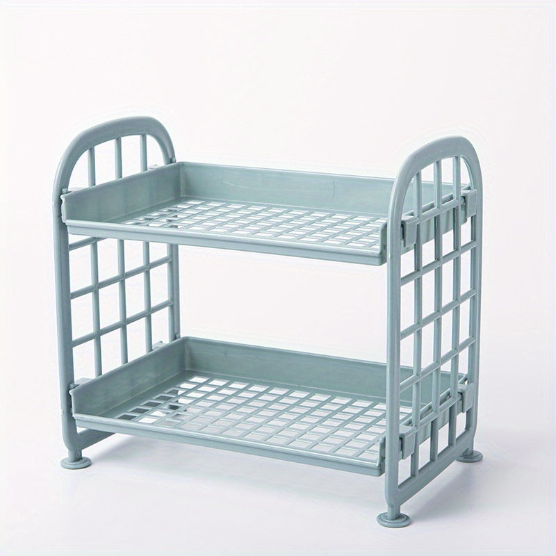 Versatile Plastic Organizer Cart for Kitchen and Bathroom - Compact Storage Solution for Snacks, Seasonings, and Accessories - No-Drill Utility Rack with Many Practical Applications.