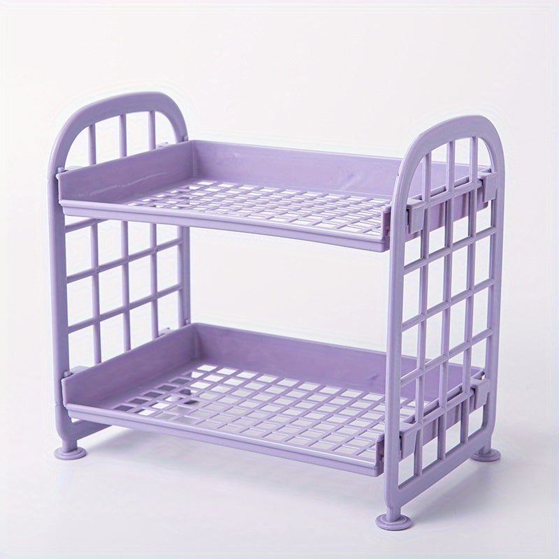 Versatile Plastic Organizer Cart for Kitchen and Bathroom - Compact Storage Solution for Snacks, Seasonings, and Accessories - No-Drill Utility Rack with Many Practical Applications.