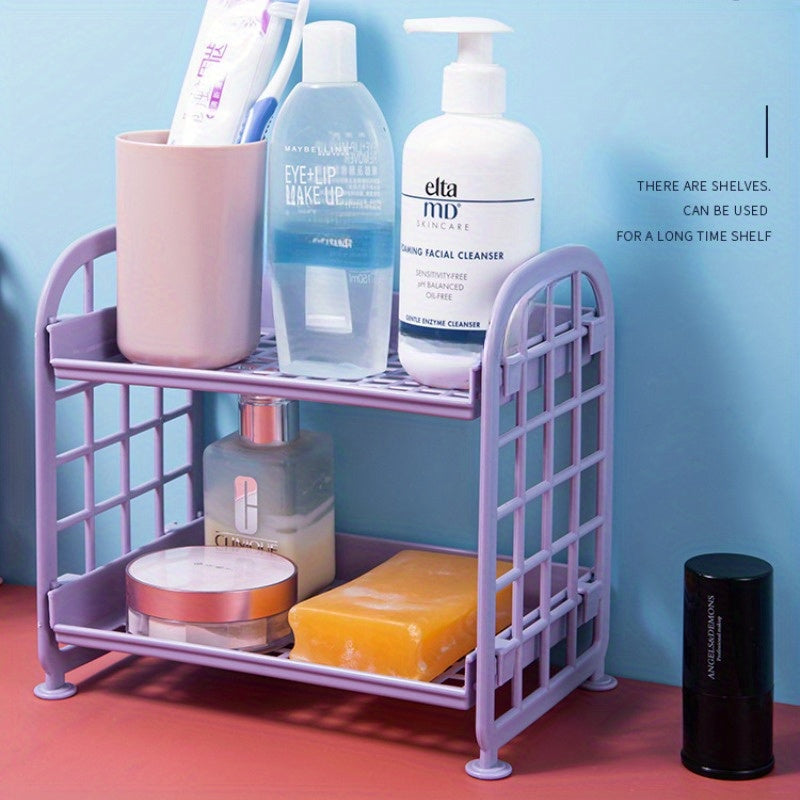 Versatile Plastic Organizer Cart for Kitchen and Bathroom - Compact Storage Solution for Snacks, Seasonings, and Accessories - No-Drill Utility Rack with Many Practical Applications.