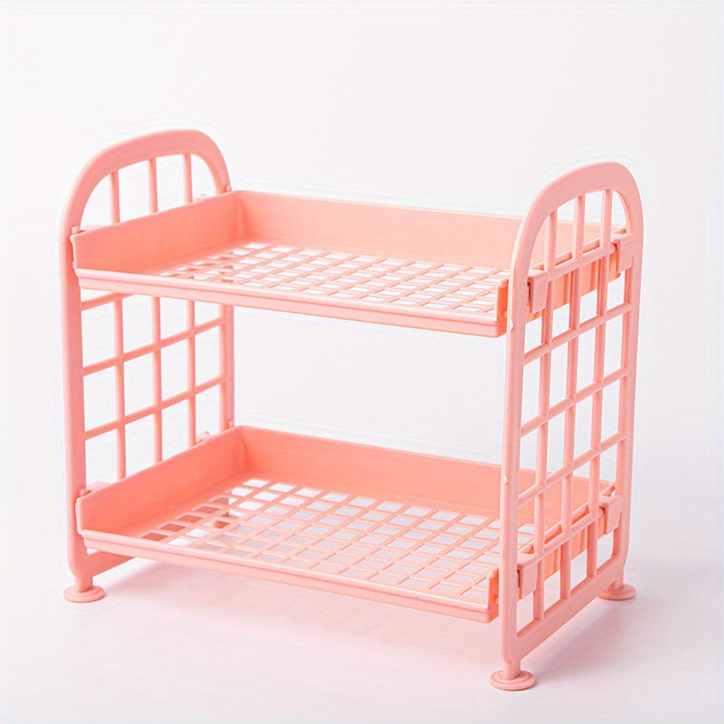 Versatile Plastic Organizer Cart for Kitchen and Bathroom - Compact Storage Solution for Snacks, Seasonings, and Accessories - No-Drill Utility Rack with Many Practical Applications.