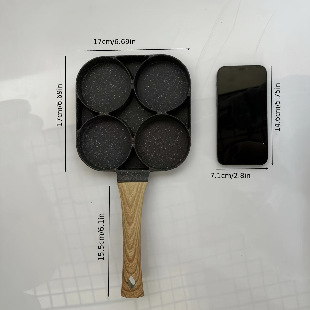 Four-Hole Non-Stick Omelette Pan for Easy Egg Hamburger and Breakfast Dumpling Making at Home