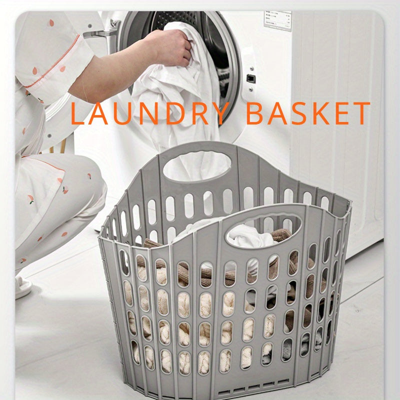 Compact 40.64cm x 32.0cm Foldable Laundry Basket with Handles - Stylish Gray, Convenient Wall-Mounted Option for Bathroom & Bedroom, Sturdy Polypropylene Material, Perfect for Organizing Dirty Clothes at Home, Essential Laundry Room Accessory