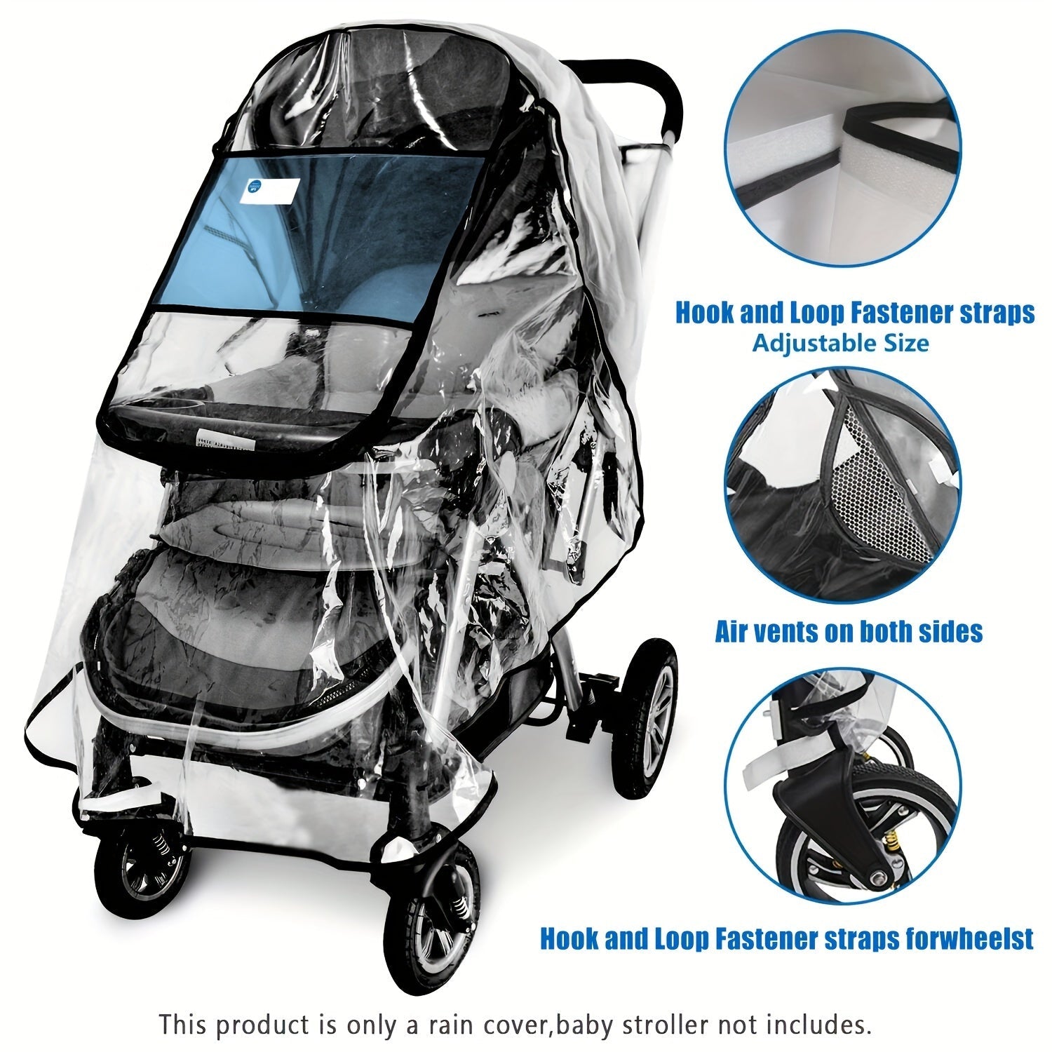 Waterproof and windproof stroller rain cover, a universal stroller accessory perfect for outdoor use. Ideal for protecting your little one from the elements. Makes a great Halloween or Thanksgiving Day gift.