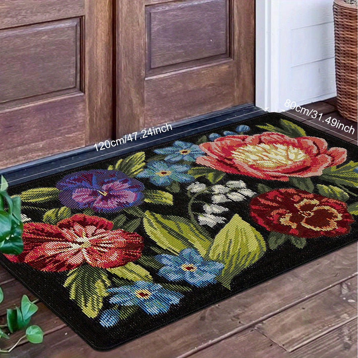 Get your hands on this Floral Retro Pixel Print Entrance Mat! Made with non-slip, stain-resistant polyester and a sponge backing, this rug is perfect for both indoor and outdoor use. Ideal for the kitchen, laundry room, and bathroom, this mat features a