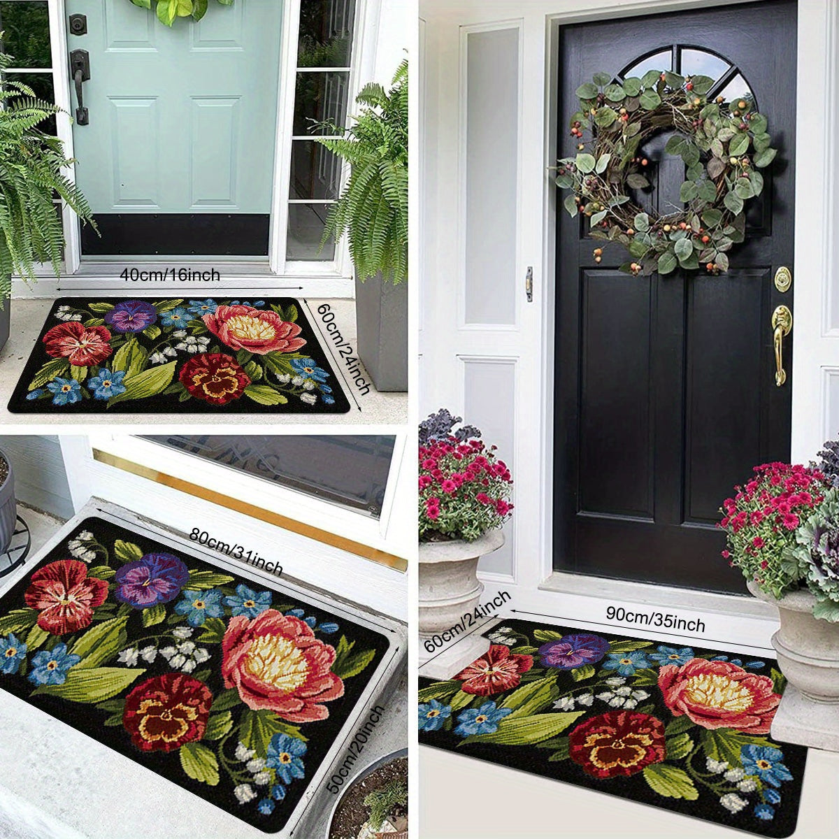 Get your hands on this Floral Retro Pixel Print Entrance Mat! Made with non-slip, stain-resistant polyester and a sponge backing, this rug is perfect for both indoor and outdoor use. Ideal for the kitchen, laundry room, and bathroom, this mat features a