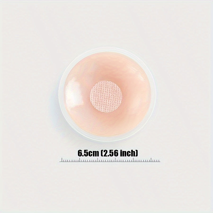 10 pack of reusable silicone nipple covers in light pink with a dotted pattern. Self-adhesive and strapless for invisible wear. Hand washable for nipple protection with a seamless design.