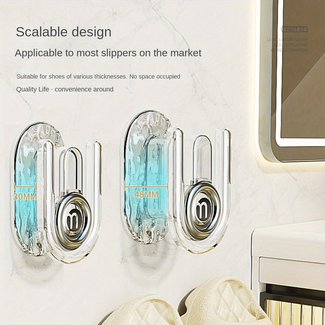 Simple Installation Wall-Mounted Slipper Rack - No Drilling Needed, Convenient Water-Draining Design for Bathroom Shoe Storage, Organizer for Shoe Storage.