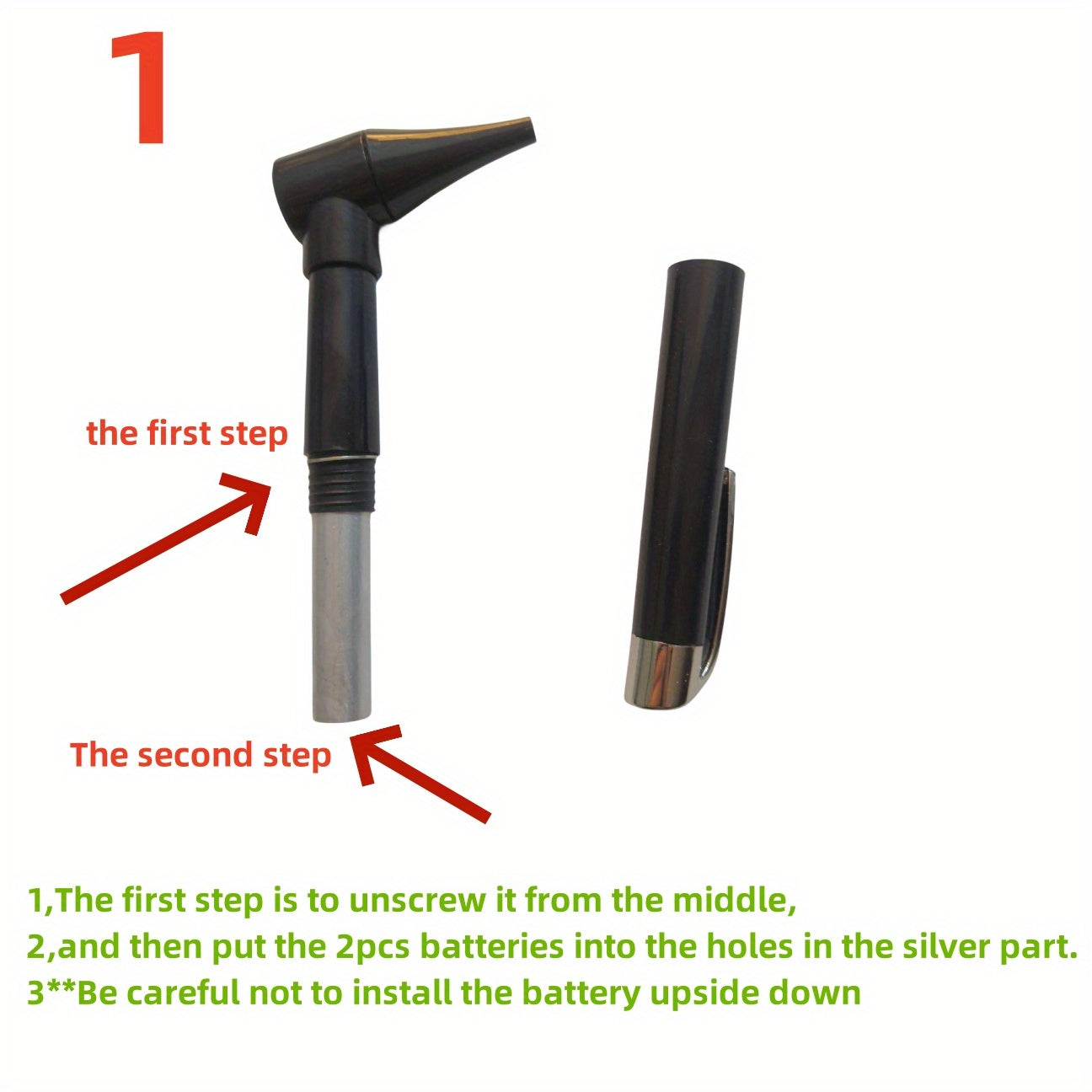 Install the Otoscope set easily for ear diagnosis with a bolt type flashlight and check mirrors.