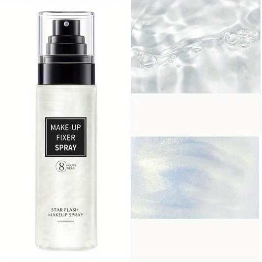 Star Flash Quicksand Makeup Setting Spray - 100ml/3.4oz, Uzoq muddatli, Yog'ni nazorat qilish, Suv o'tkazmaydigan, Terga chidamli, Tabiiy tugatish.