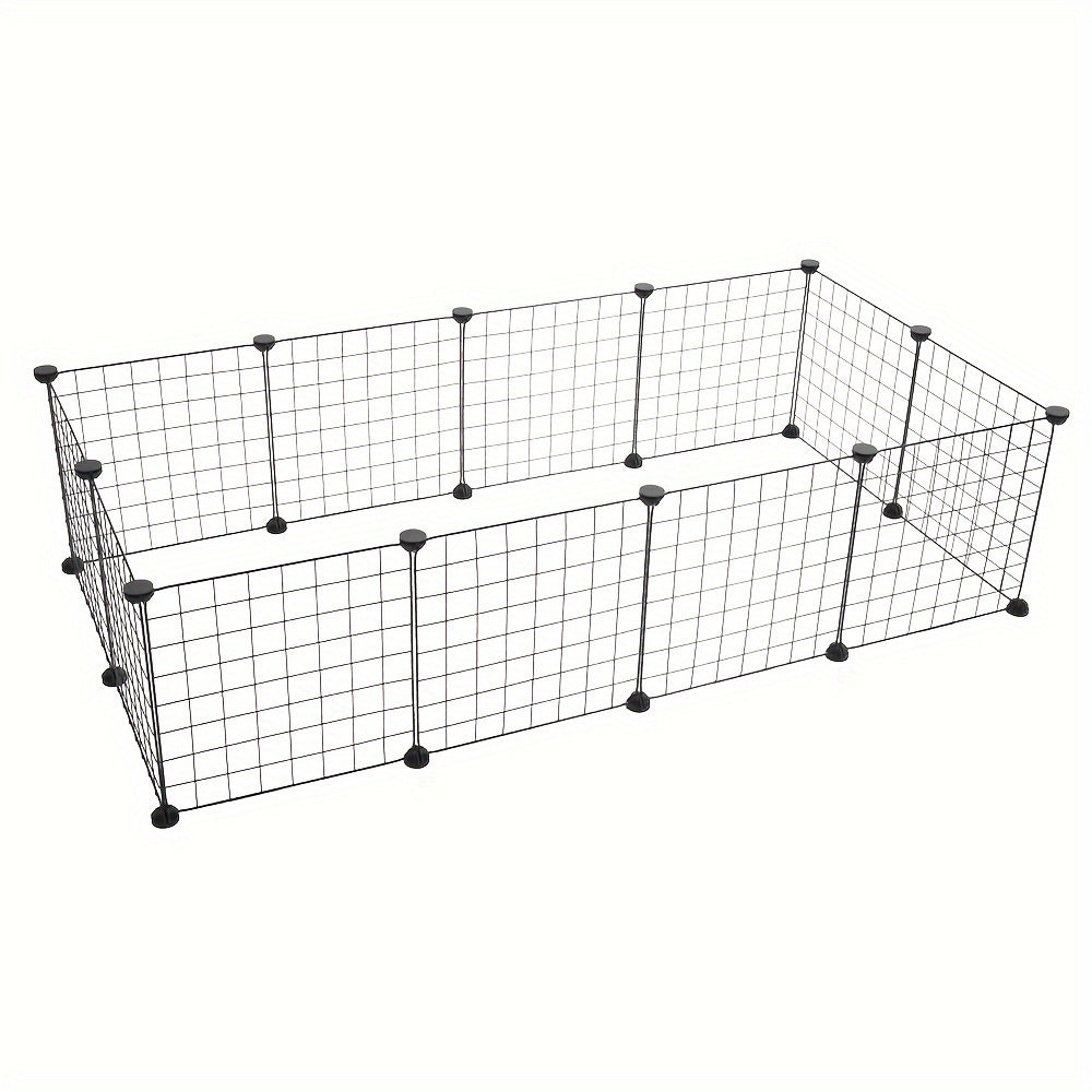 12-piece pet playpen for small animals; indoor portable metal wire partition for rabbits; assembled kennel crate fence tent.