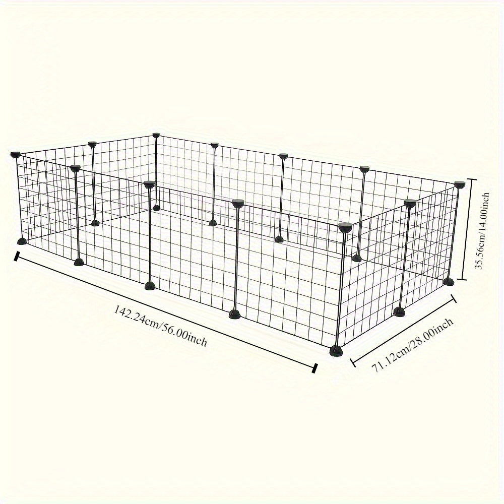 12-piece pet playpen for small animals; indoor portable metal wire partition for rabbits; assembled kennel crate fence tent.