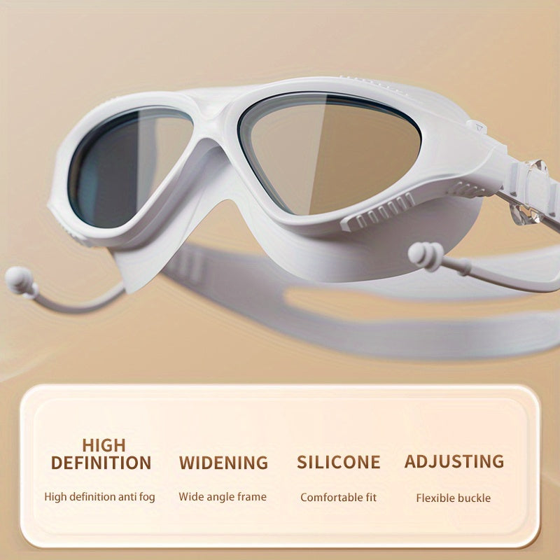 Waterproof anti-fog swimming goggles for men and women.