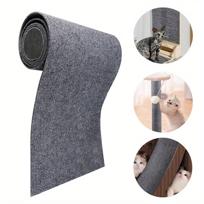 WhiskerWonders Self-Adhesive Cat Scratching Pad, DIY furniture protector for sofa/couch, step & climbing frame, pre-assembled replacement parts for cat scratch post.