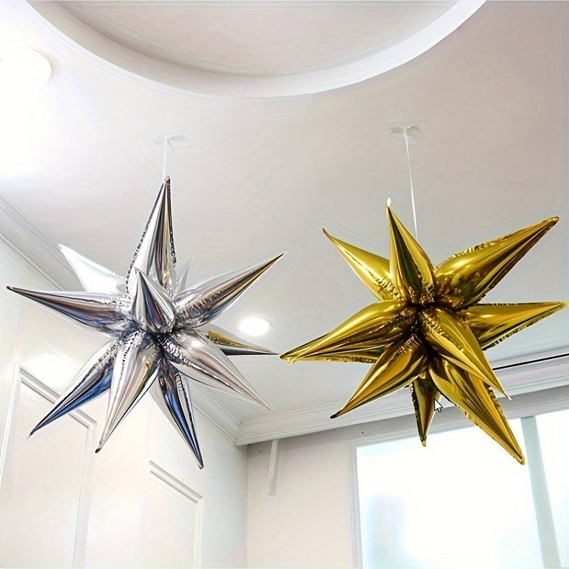 24pcs Explosion Star Foil Balloons for various occasions and celebrations. Perfect for decorating indoor spaces. Ideal as party supplies.