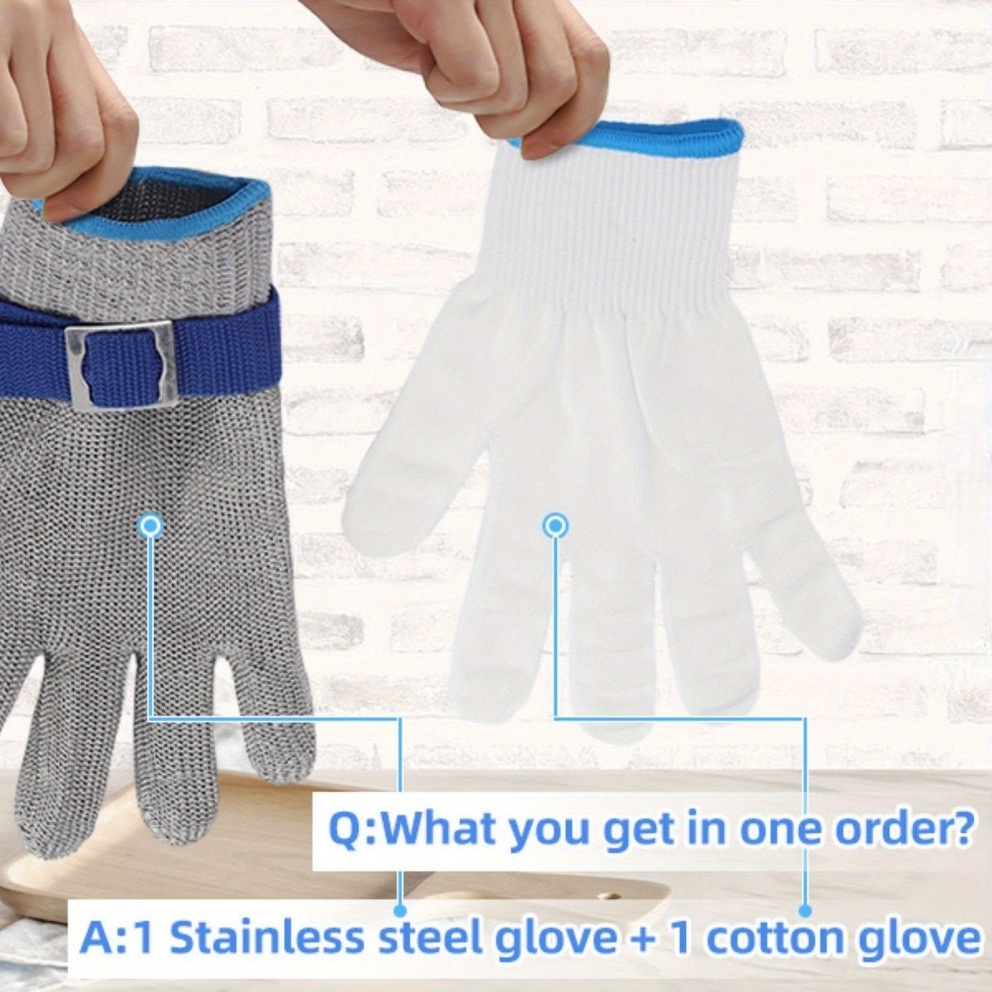 Premium steel wire dishwashing gloves that are 2-in-1 - lightweight, durable, and non-slip for kitchen cleaning. These breathable housework brush gloves are perfect for all your cleaning needs.