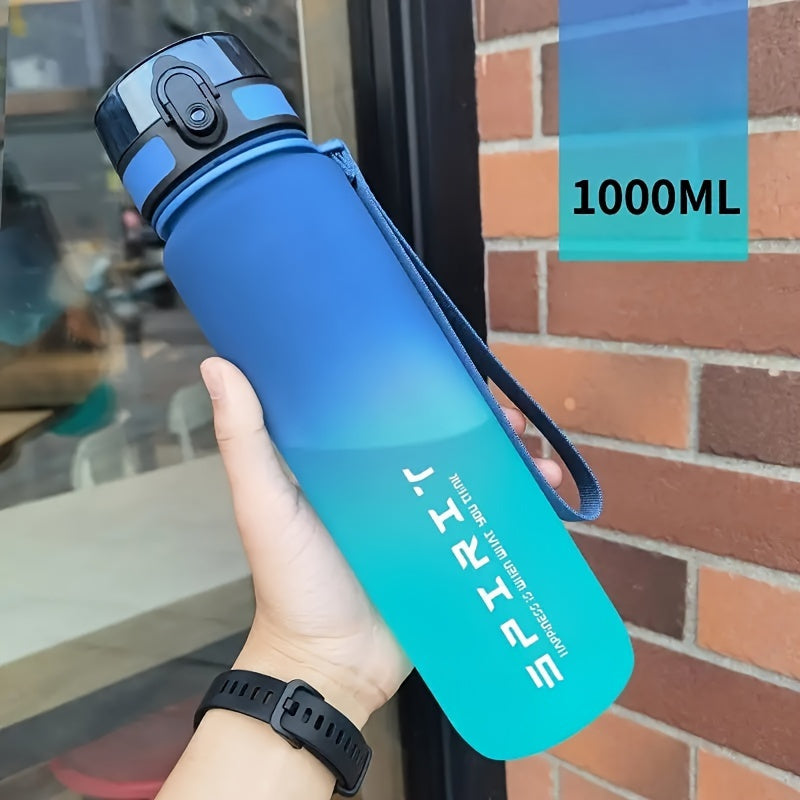 Gradient sports water bottle with easy-flip top for active lifestyles.