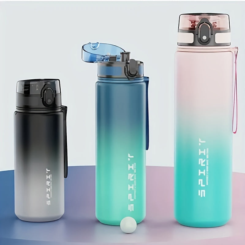 Gradient sports water bottle with easy-flip top for active lifestyles.