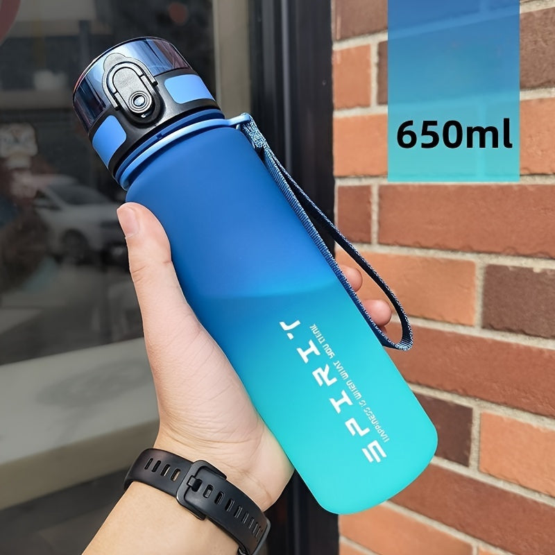 Gradient sports water bottle with easy-flip top for active lifestyles.