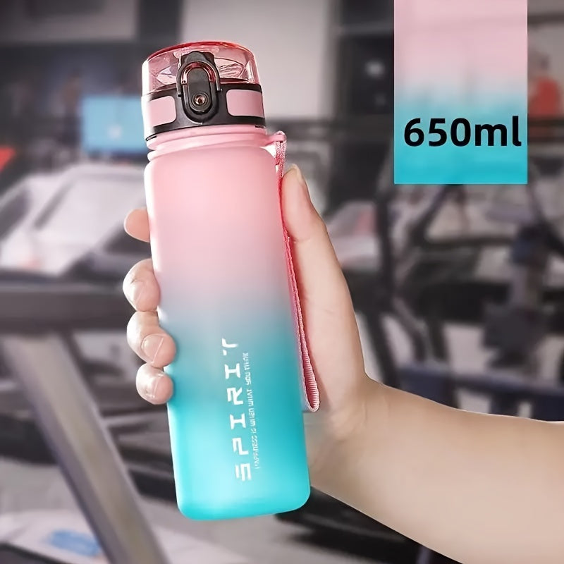 Gradient sports water bottle with easy-flip top for active lifestyles.