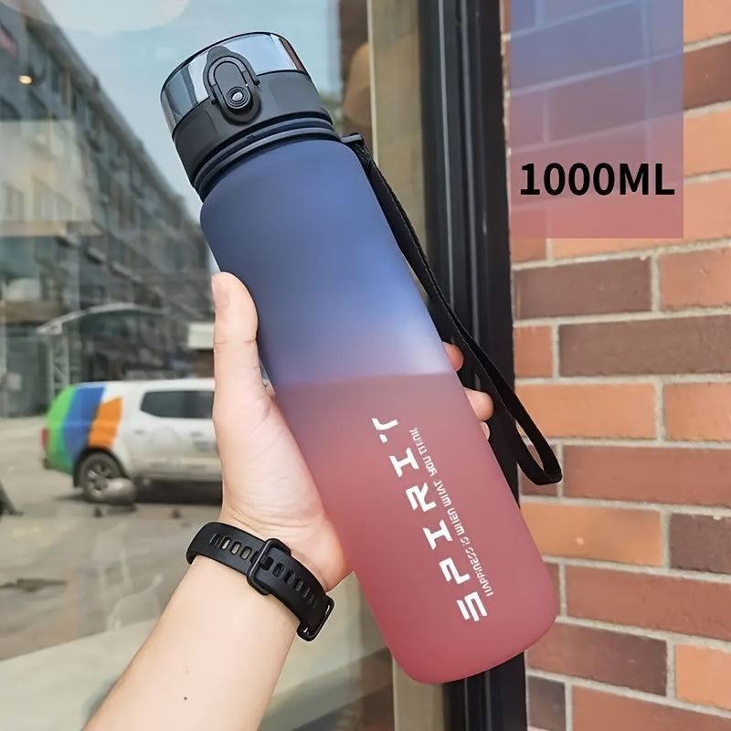 Gradient sports water bottle with easy-flip top for active lifestyles.