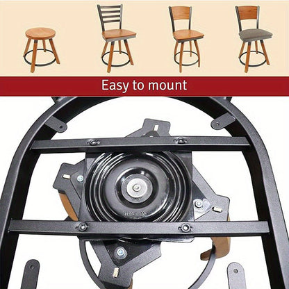 Sturdy Metal Swivel Plates for Bar Stools - Set of 2, No Power Needed, Smooth Ball Bearing Swivel Base for Barstools, Recliners & Boat Seats - Long-lasting Replacement Components