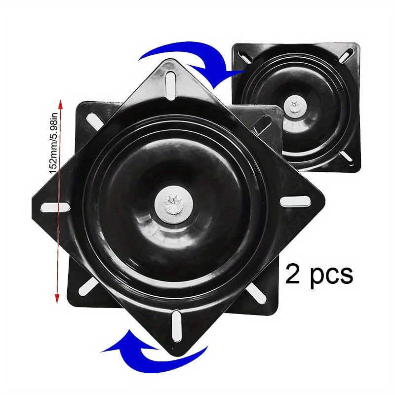 Прочные металлические поворотные пластины для барных стульев - набор из 2 штук, не требуется электропитание, гладкая шарикоподшипниковая поворотная основа для барных стульев, кресел-реклайнеров и лодочных сидений - долговечные сменные компоненты