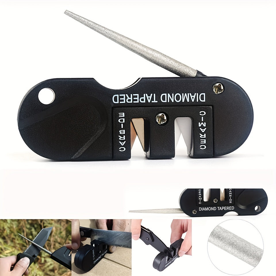 The Ultimate Camping Companion: 3-In-1 Multi-Use Pocket Knife Sharpener for all Your Outdoor Adventures