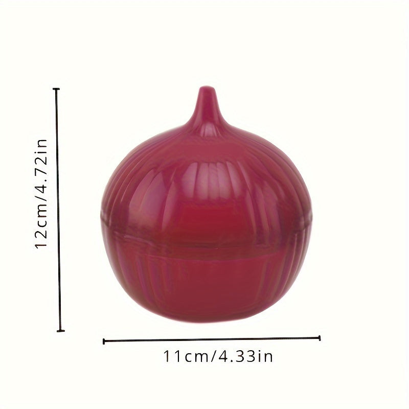 Purple Onion Shaped Storage Box with Sealable Lid - Durable Plastic Container for Onions, Reusable and Ideal for Kitchen Organization and Storage