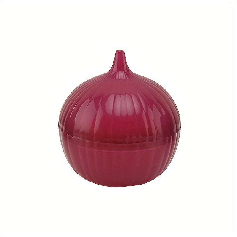 Purple Onion Shaped Storage Box with Sealable Lid - Durable Plastic Container for Onions, Reusable and Ideal for Kitchen Organization and Storage