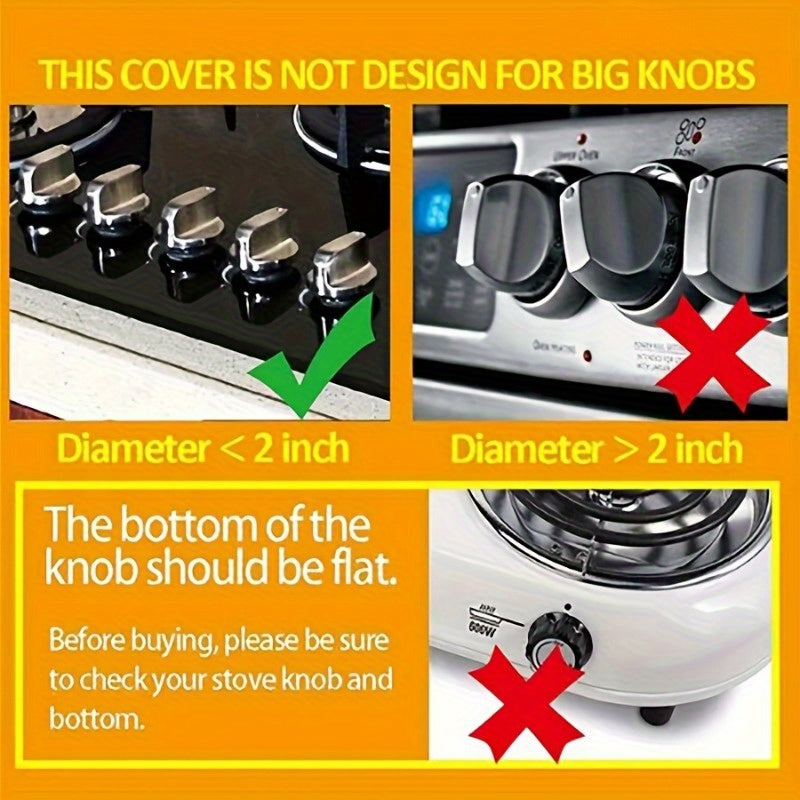 Protect your gas stove switches with this set of 4 household protective covers. The set includes 2 knobs and 2 anti-fouling covers to keep your kitchen clean and organized. A must-have kitchen gadget for all home cooks!