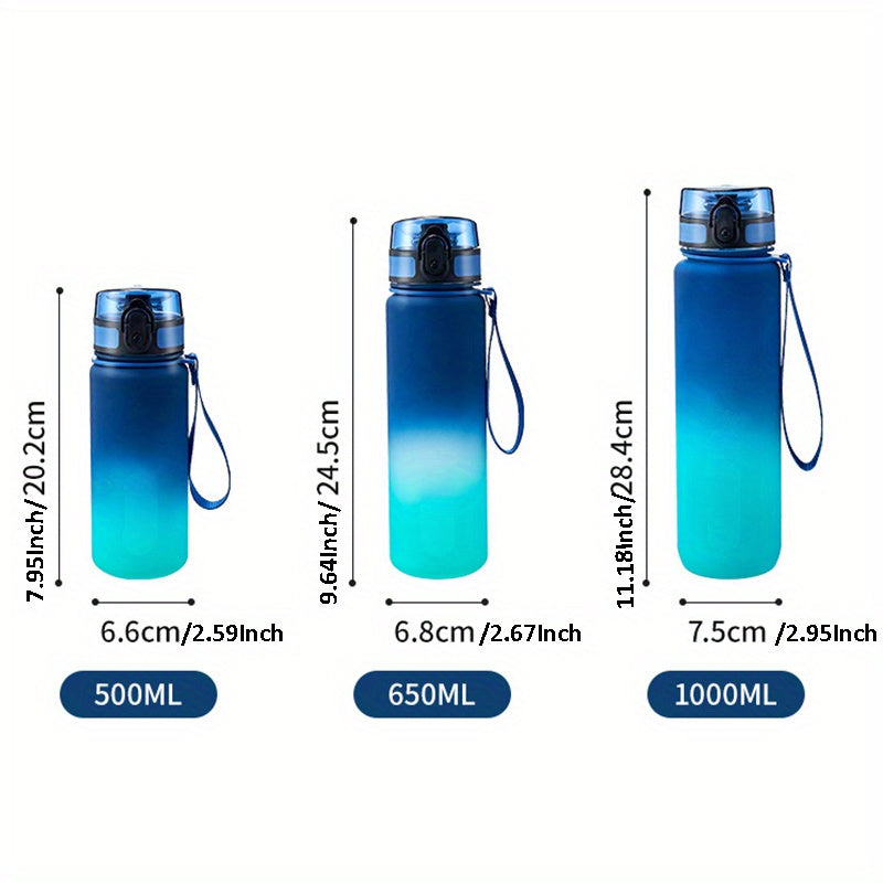 Gradient sports water bottle with easy-flip top for active lifestyles.