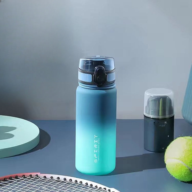 Gradient sports water bottle with easy-flip top for active lifestyles.