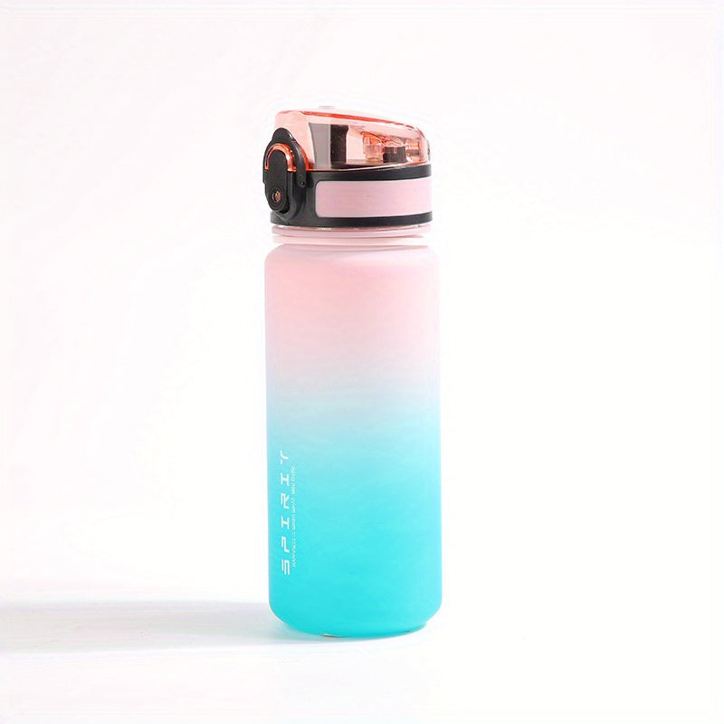 Gradient sports water bottle with easy-flip top for active lifestyles.