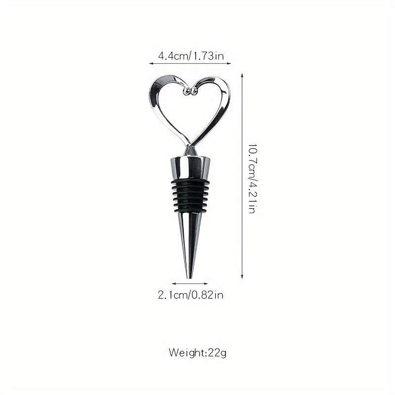 Durable Love Heart Design Zinc Alloy Wine Bottle Stopper perfect for bars and hotels, made with ABS material.