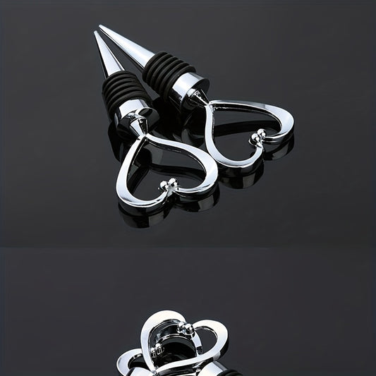 Durable Love Heart Design Zinc Alloy Wine Bottle Stopper perfect for bars and hotels, made with ABS material.