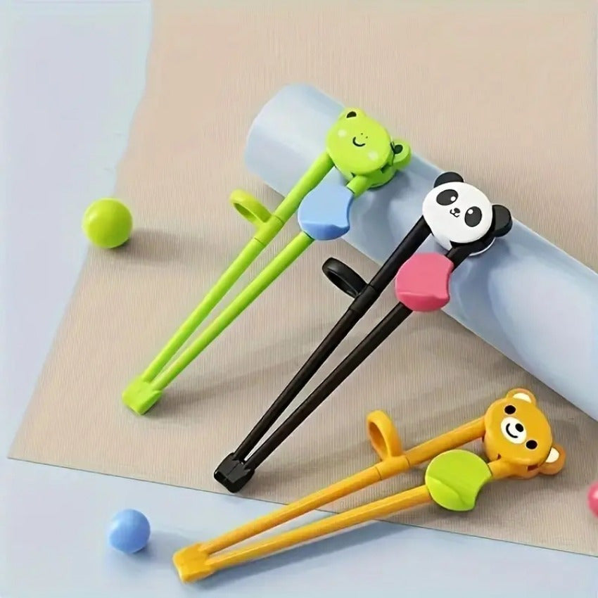 3 Cartoon Training Chopsticks for Easy Learning, Ideal for Home and Dorm Use