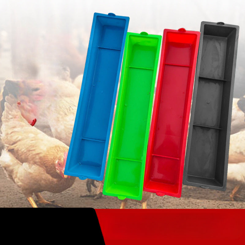 1pc durable TPU rectangular chicken feeder with anti-spill water and food slot for poultry, duck, and pigeon farming. No battery required, uncharged. Chicken accessories.