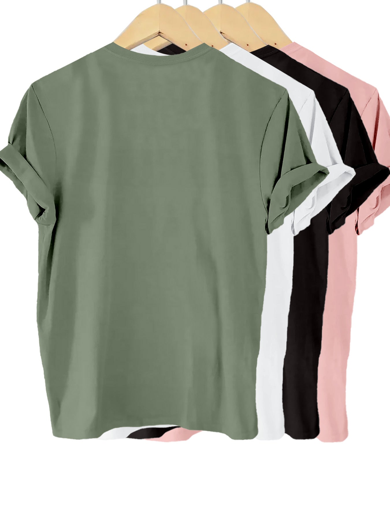 4 Solid Color T-shirt Packs for Women, Perfect for Summer and Spring